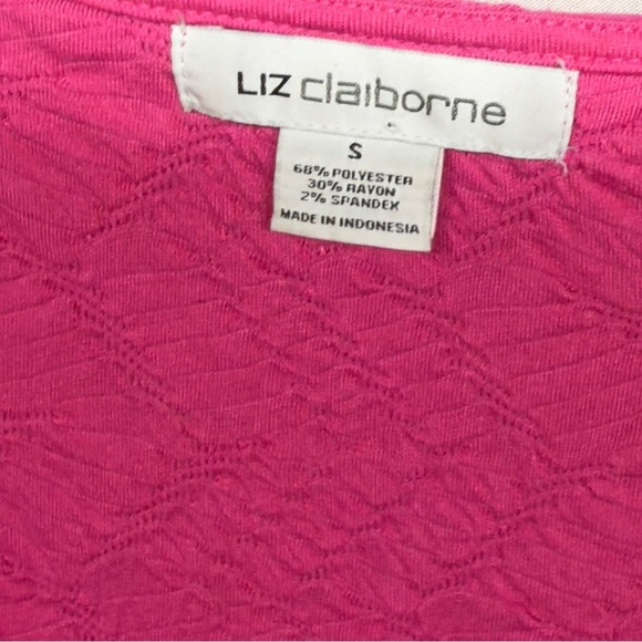 Liz Claiborne Pink Fitted Blouse with Short Sleeves - Picture 3 of 3